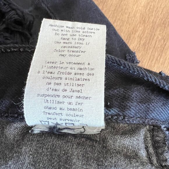 Rag & Bone Shorts Women's Size 28 Black Rebel Boyfriend Denim Jean Distressed - Picture 6 of 9